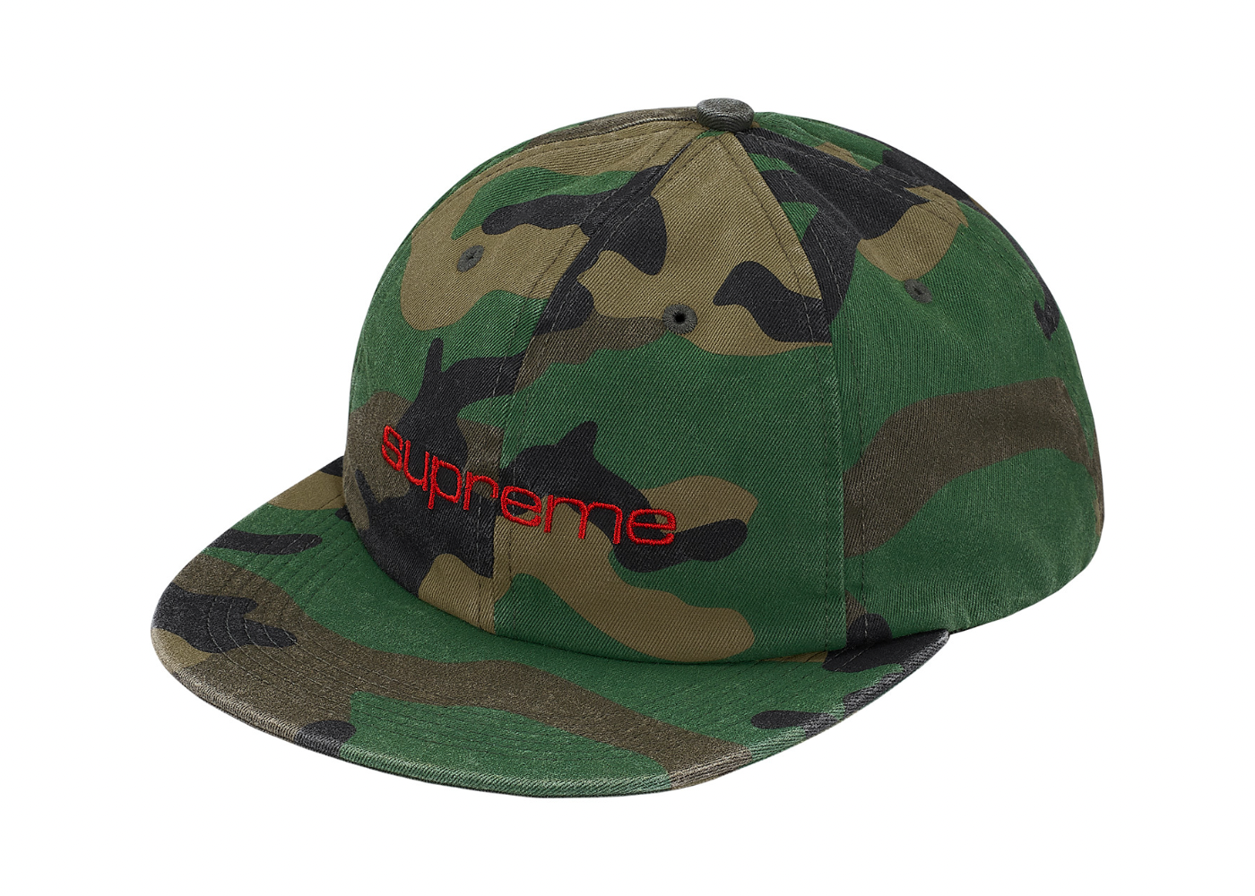 Supreme Compact Logo 6-Panel Woodland Camo #