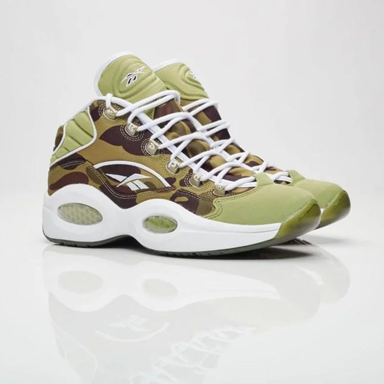 Reebok Question Mid mita sneakers X Bape 1st Camo