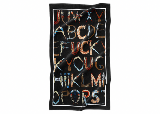 Supreme Alphabet Beach Towel Black
