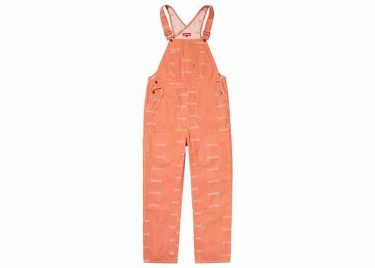 Supreme Logo Denim Overalls Orange