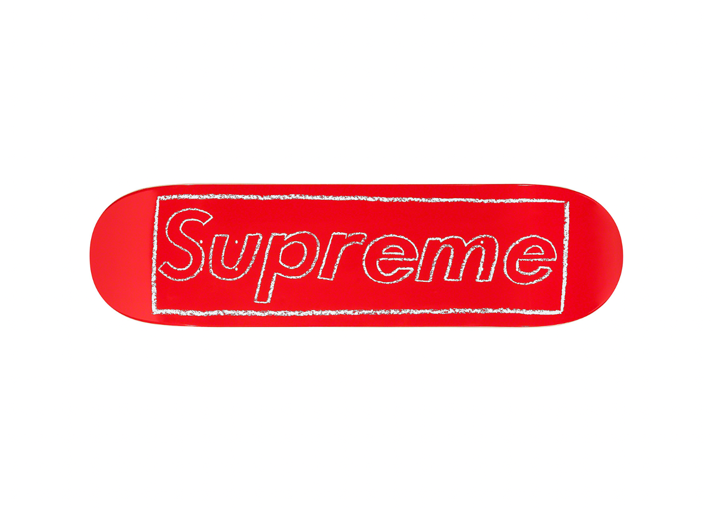 Supreme KAWS Chalk Logo Skateboard Deck Red