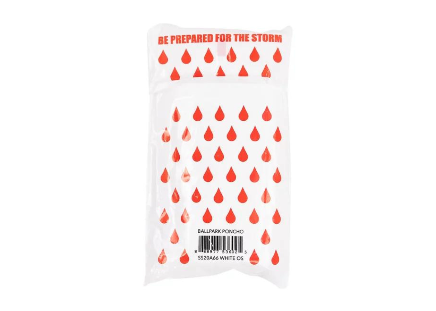 Supreme Ballpark Rain Poncho SS20 White/Red
