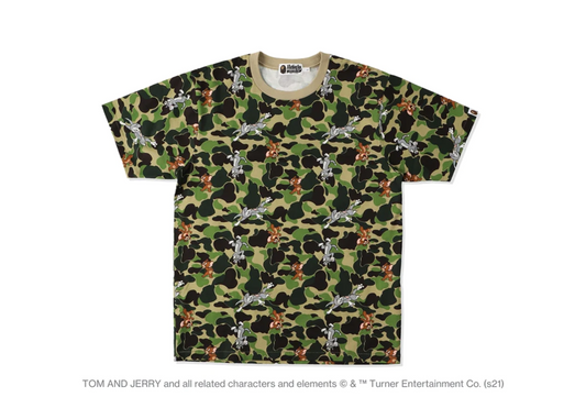 BAPE x Tom and Jerry Camo Tee Green