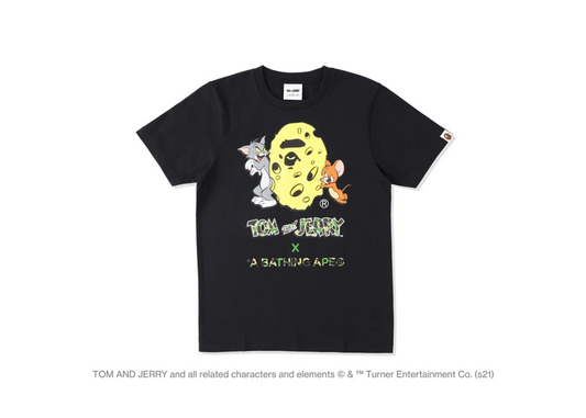 BAPE x Tom and Jerry Cheese Ape Head Womens Tee Black