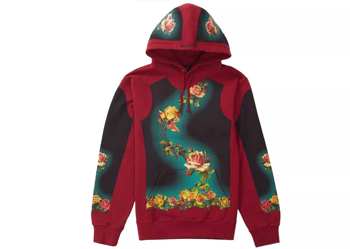 Supreme x Jean Paul Gaultier SS19 Floral Print Red Hoodie