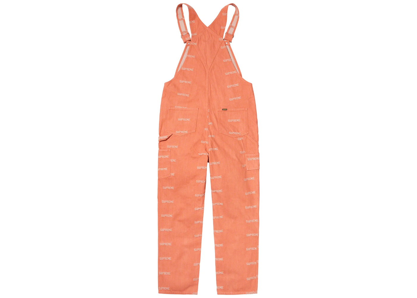 Supreme Logo Denim Overalls Orange