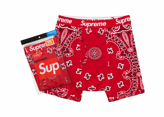 Supreme Hanes Bandana Boxer Briefs (2 Pack) Red