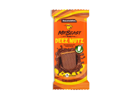 Feastables Mr Beast Deez Nutz Peanut Butter Milk Chocolate Bar, 35g