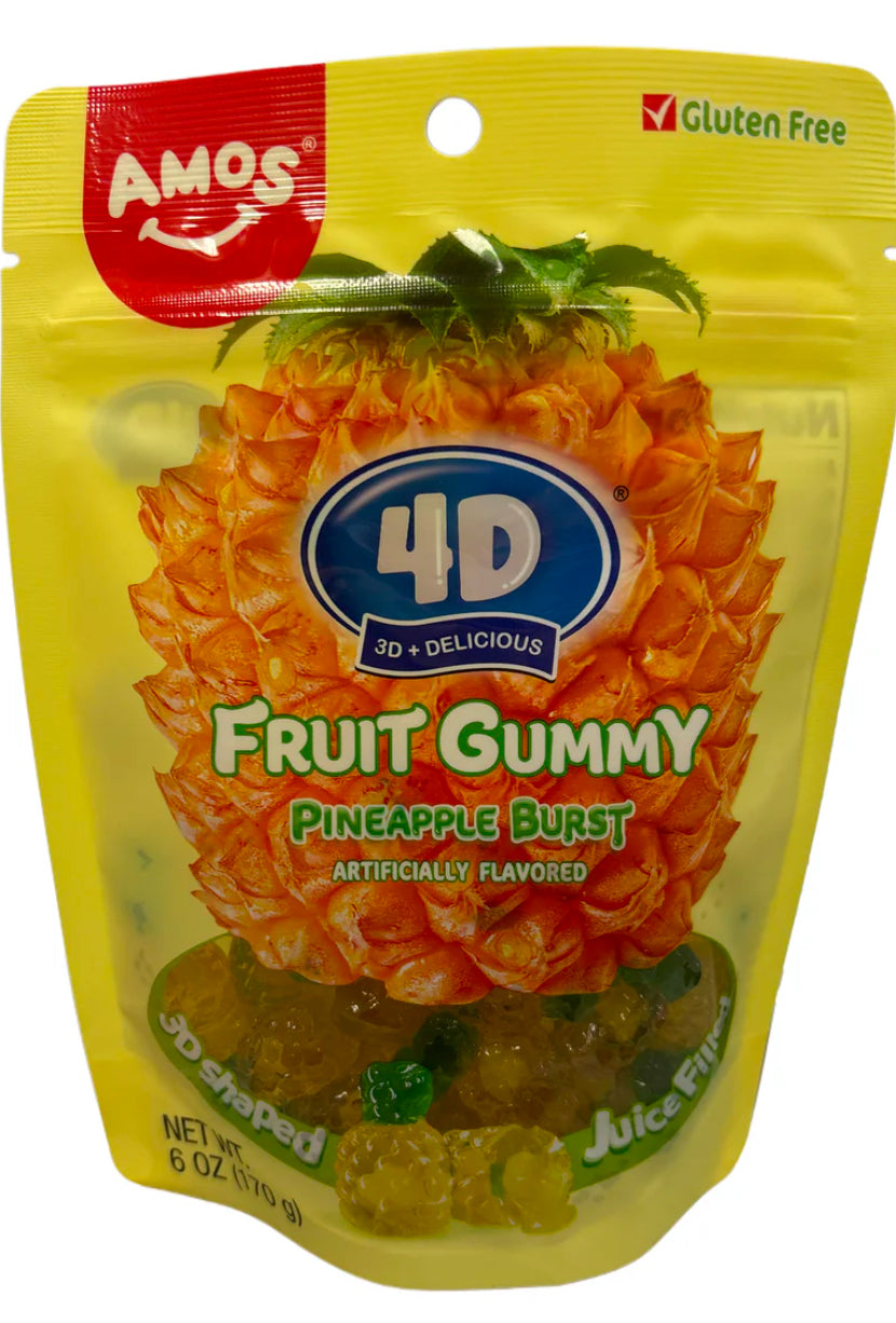 AMOS 4D Fruit Gummy Pineapple Burst 6oz