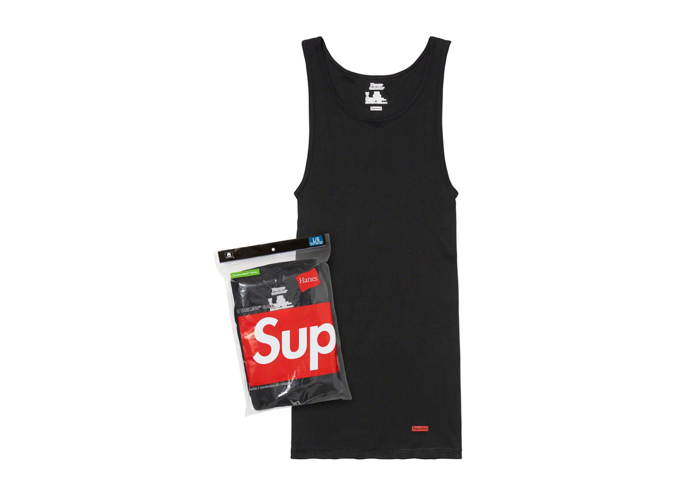 Supreme Hanes Tagless Tank Tops (3 Pack) Black