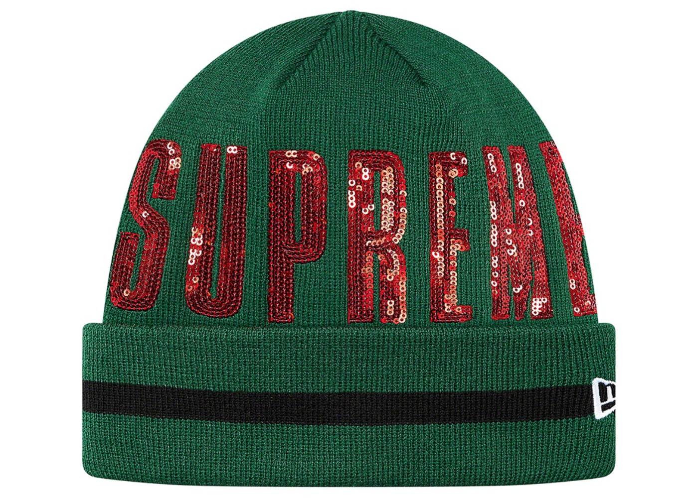 Supreme New Era Sequin Beanie Green