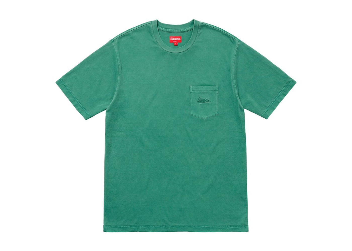 Supreme Overdyed Pocket Tee Washed Dark Green