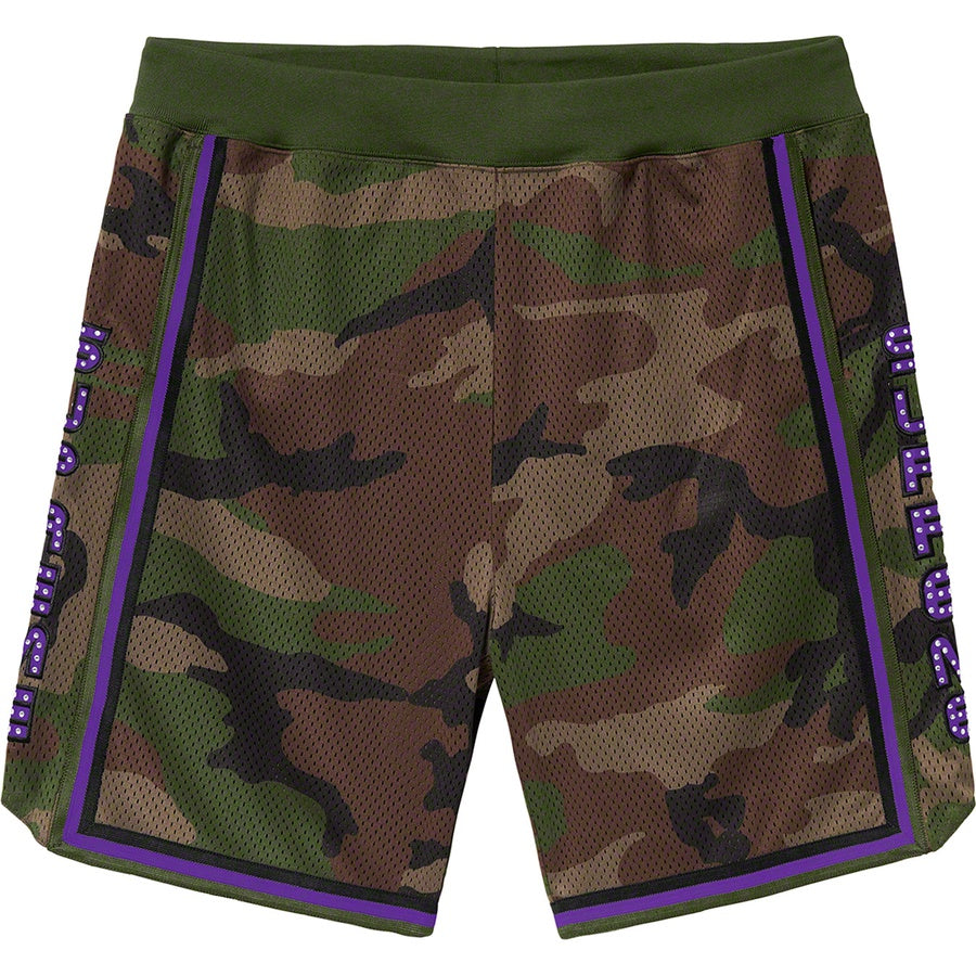 Supreme Rhinestone Basketball Short Woodland Camo