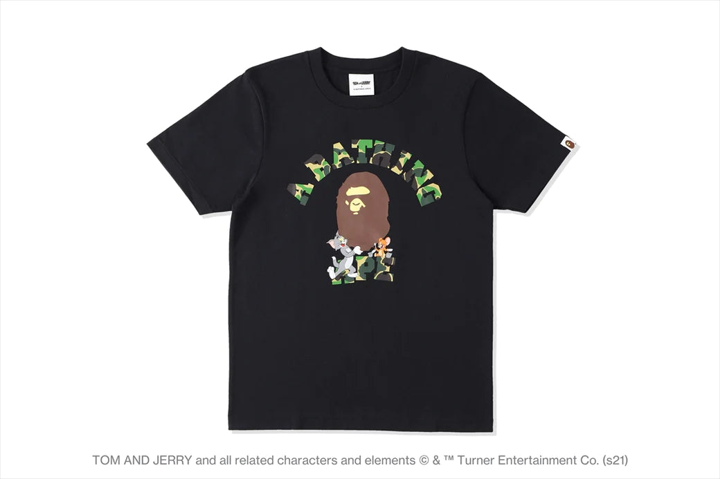 BAPE x Tom and Jerry College Tee Black