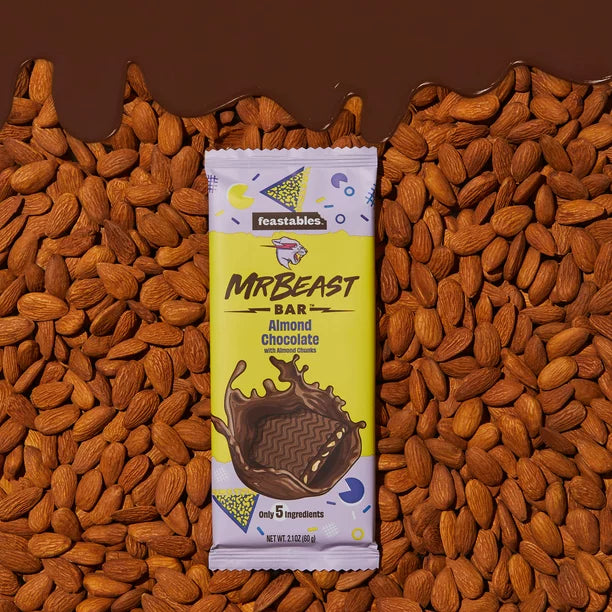 Feastables Mr Beast Almond Chocolate with Almond Chunks, 60g