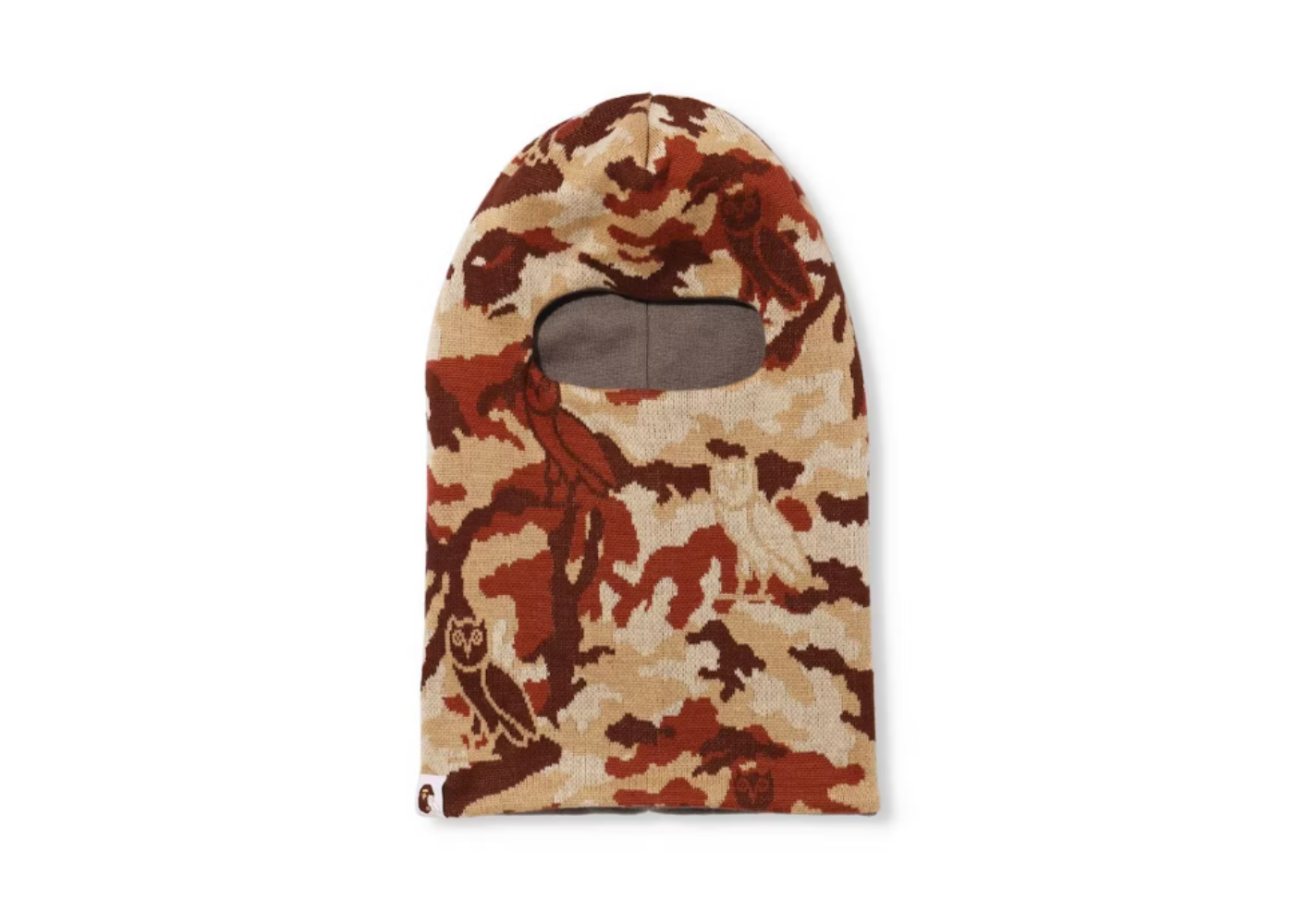 BAPE x OVO Woodland Camo Shark Reversible Balaclava Grey
