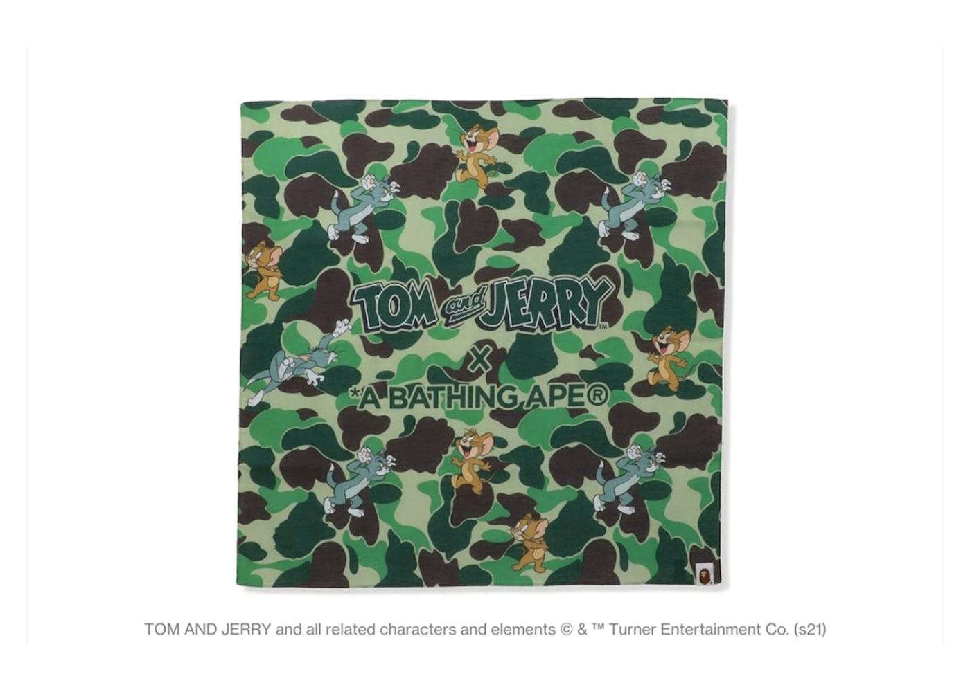 BAPE x Tom and Jerry Camo Bandana Green