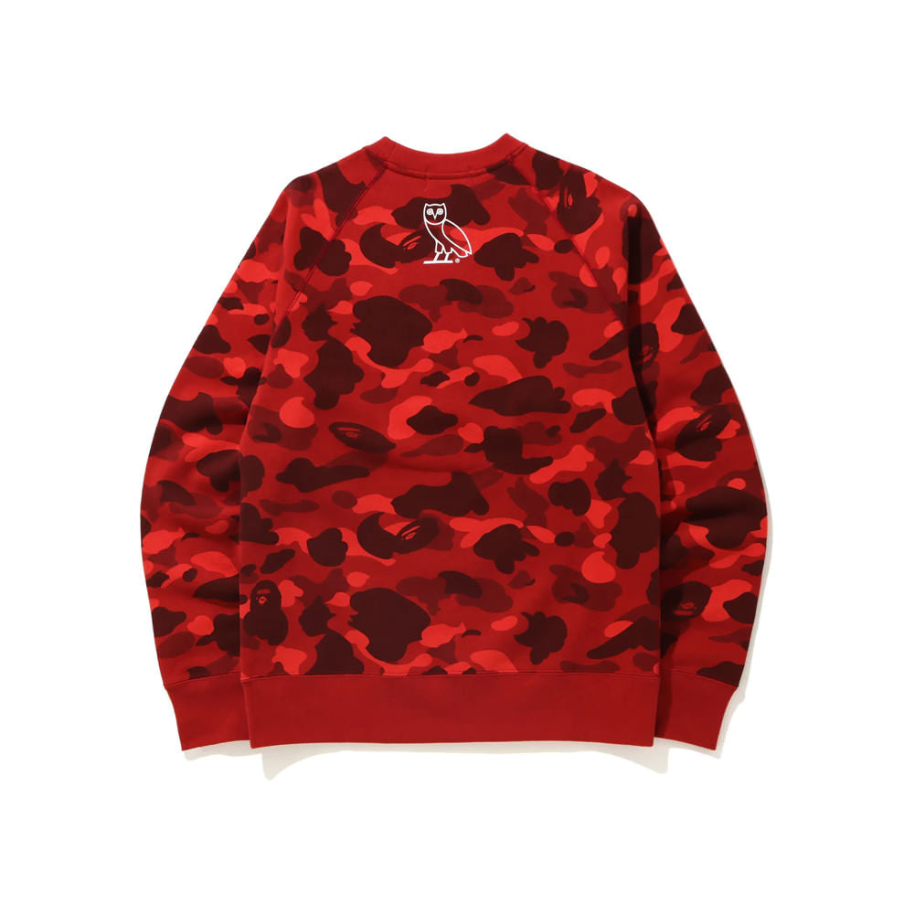 BAPE x OVO Color Camo Crewneck Red