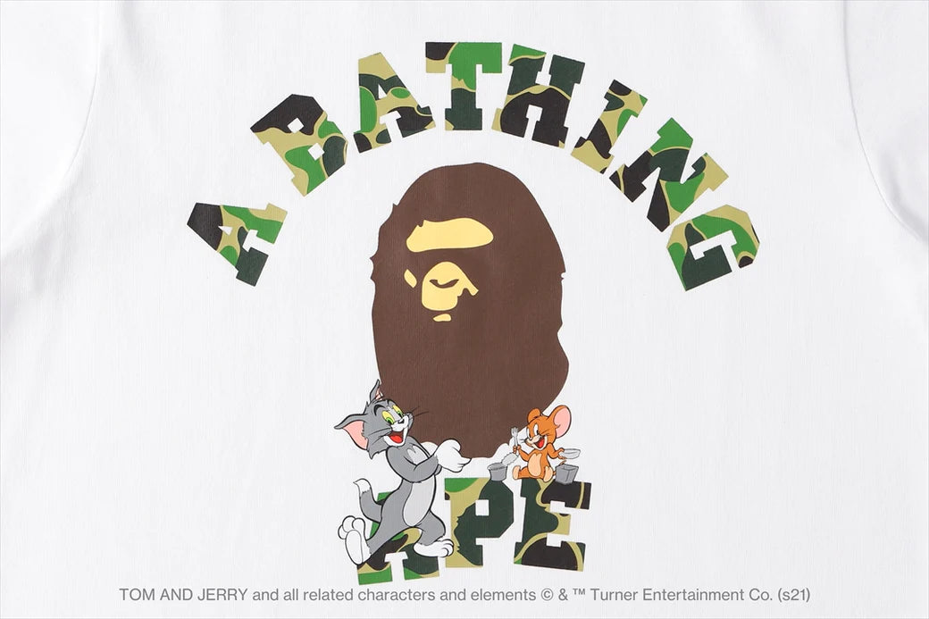 BAPE x Tom and Jerry College Tee White