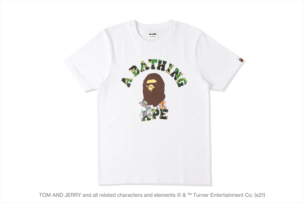 BAPE x Tom and Jerry College Tee White
