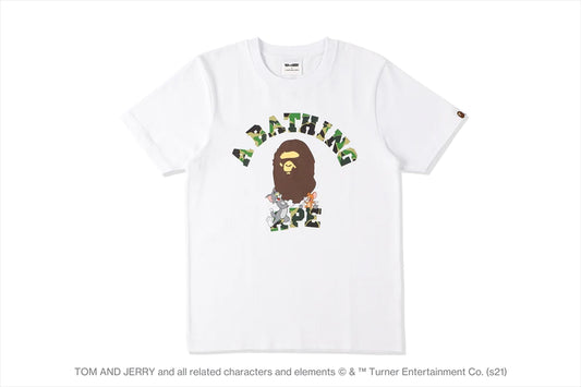 BAPE x Tom and Jerry College Tee White