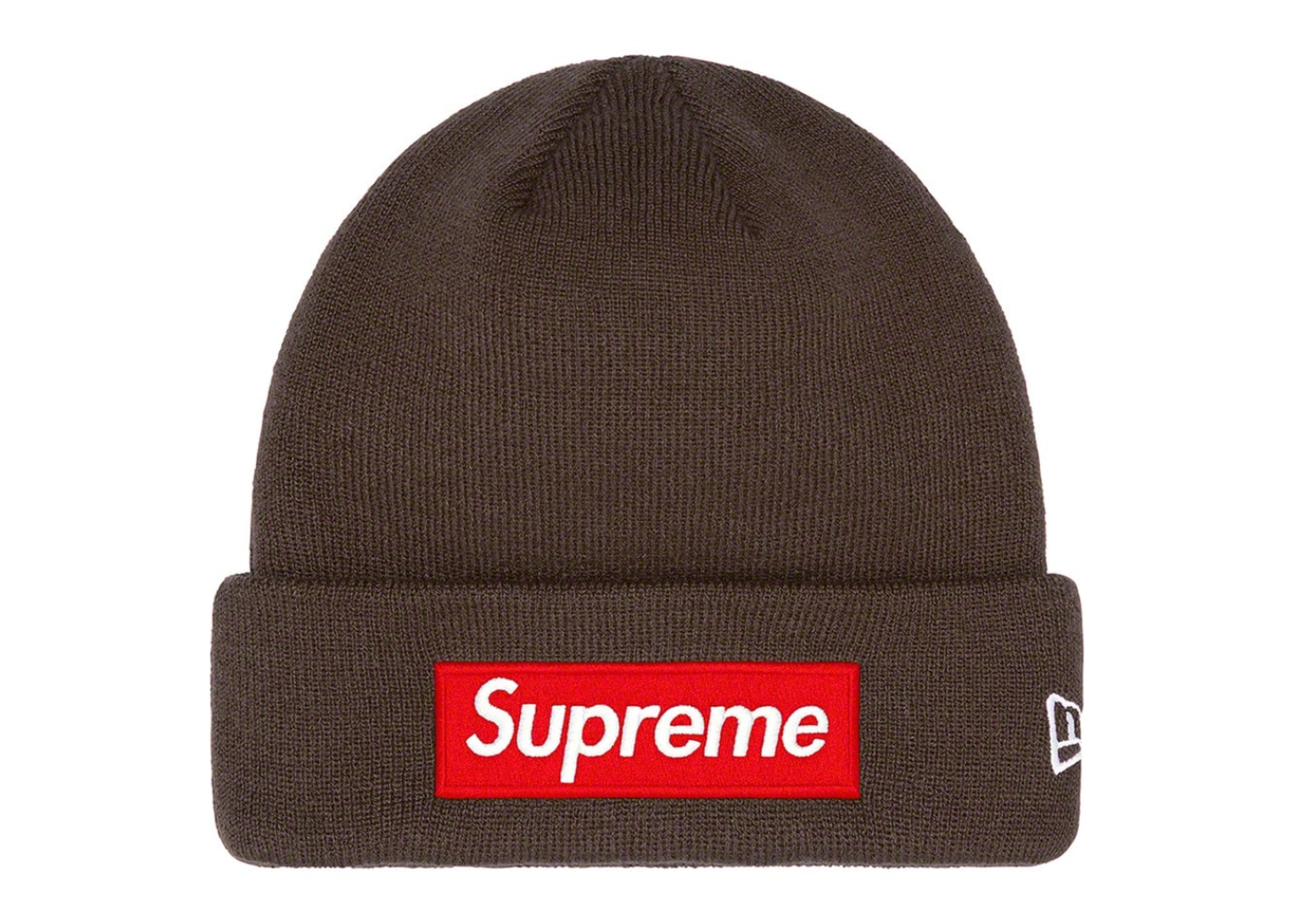 Supreme New Era Box Logo Beanie FW22 Brown #