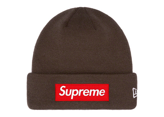 Supreme New Era Box Logo Beanie FW22 Brown #