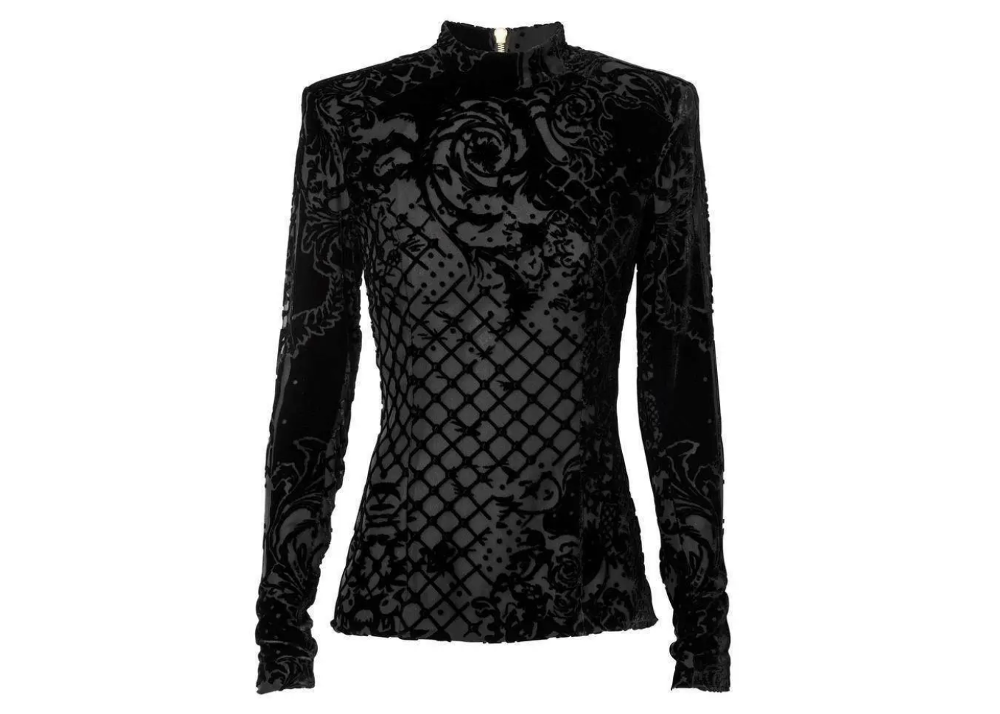 Balmain H&M Black Velvet Blouse