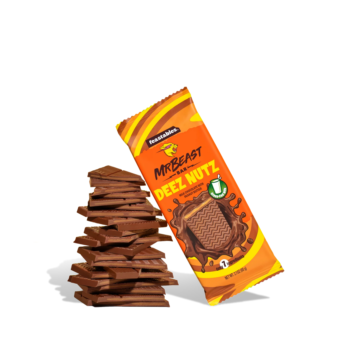Feastables Mr Beast Milk Chocolate With Peanut Butter Bar, 60g