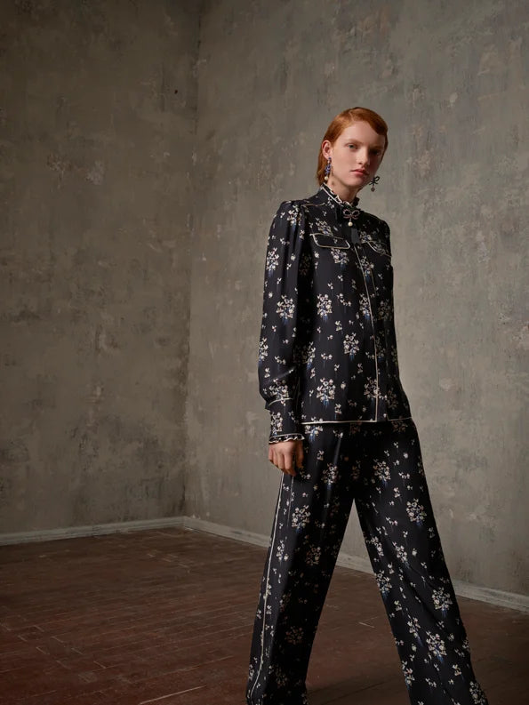 Erdem H&M Women's Floral Silk Pants & Blouse