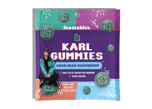 Feastables Karl Gummies Sour Blue Raspberry, 100g