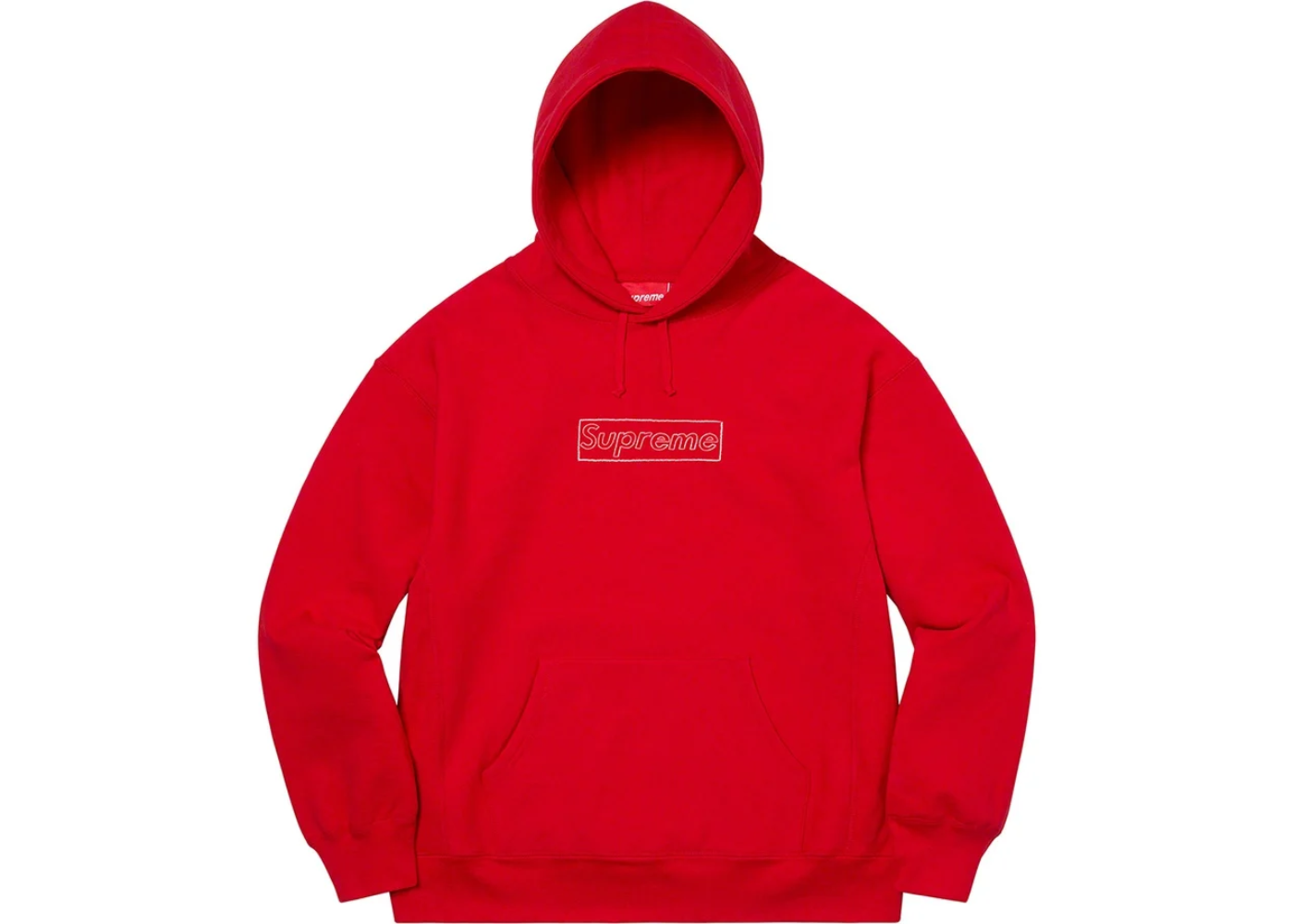 Supreme KAWS Chalk Logo Hooded Sweatshirt Red