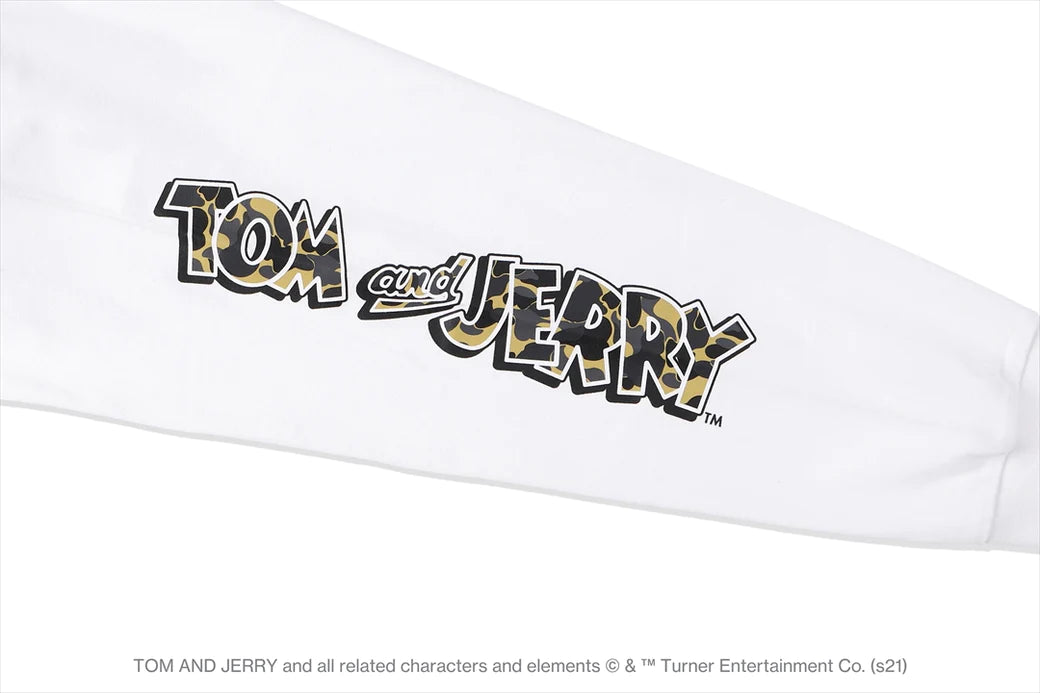 BAPE x Tom and Jerry Footprints Madison Avenue L/S Tee White
