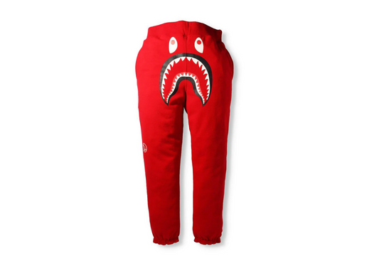 BAPE x OVO Woodland Camo Shark Reversible Sweatpants Red