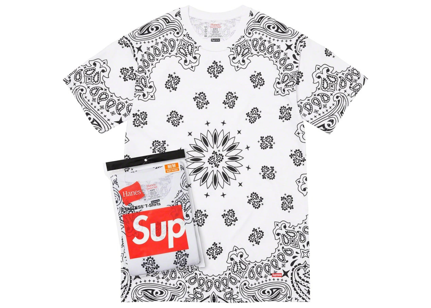 Supreme Hanes Bandana Tagless Tees (2 Pack) White