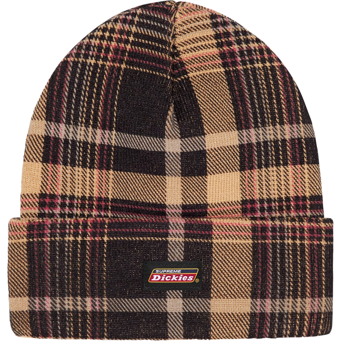 Supreme Dickies Beanie FW23 Black Plaid