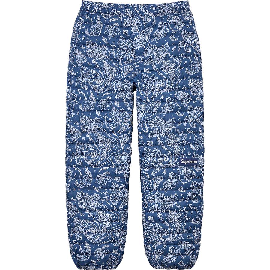 Supreme Micro Down Pant FW22 Blue Paisley #