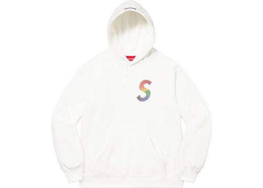 Supreme Swarovski S Logo Hooded Sweatshirt White