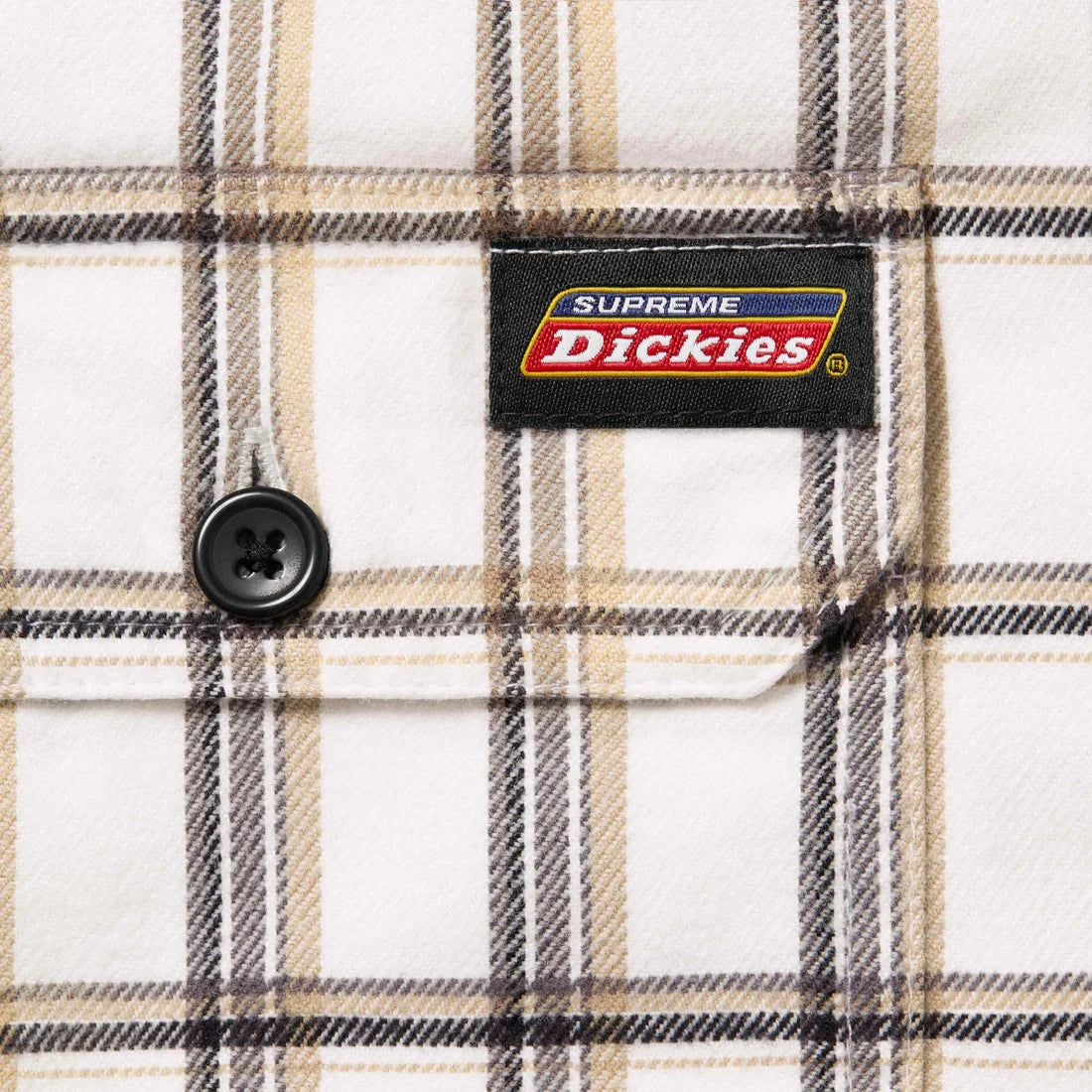 Supreme Dickies Plaid Hooded Zip Up Shirt White