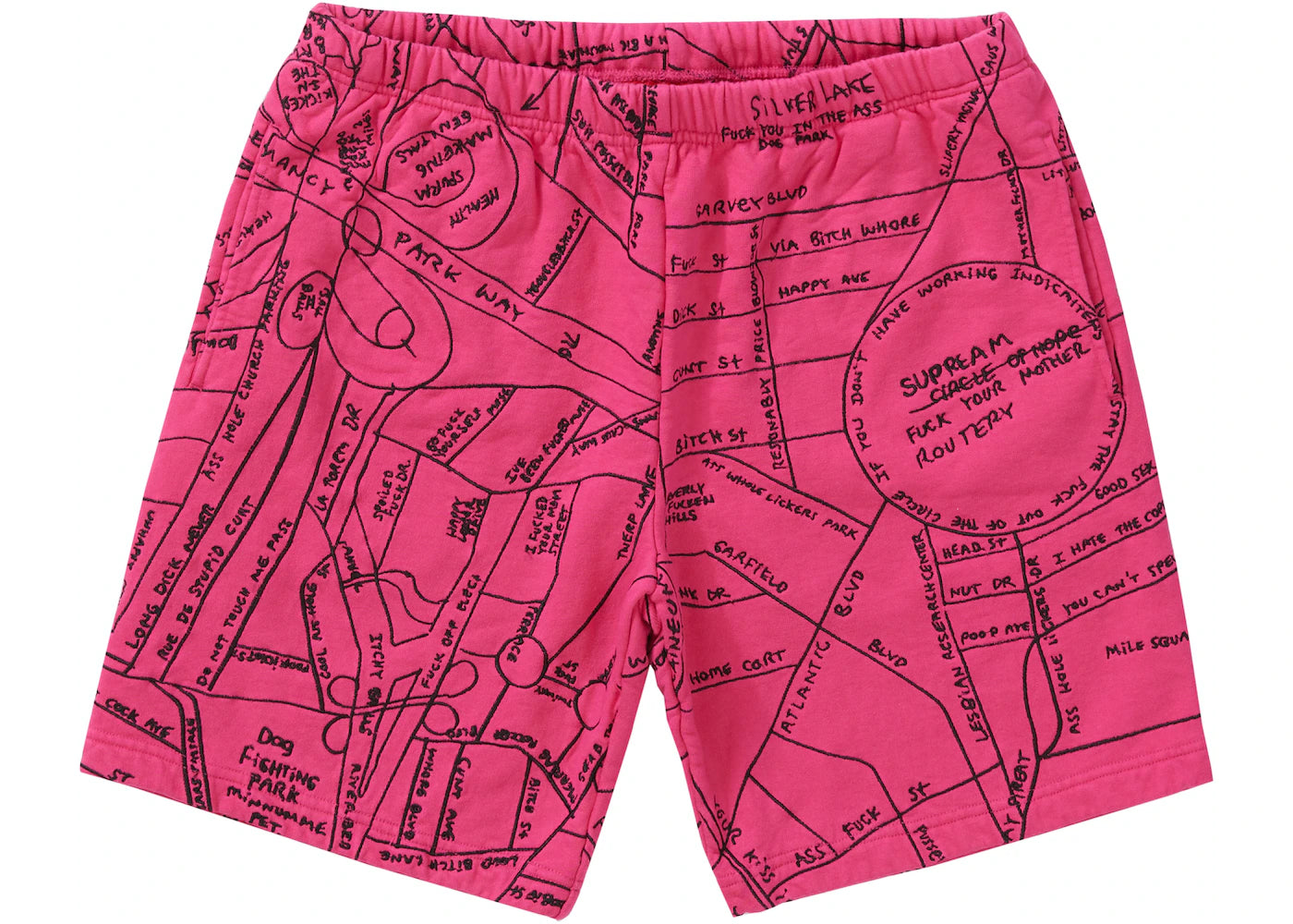 Supreme Gonz Embroidered Map Sweatshort Magenta