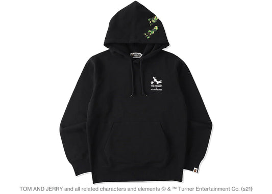 BAPE x Tom and Jerry Footprints Pullover Hoodie Black