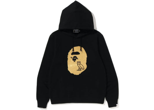 BAPE x OVO Ape Head Pullover Hoodie Black Gold