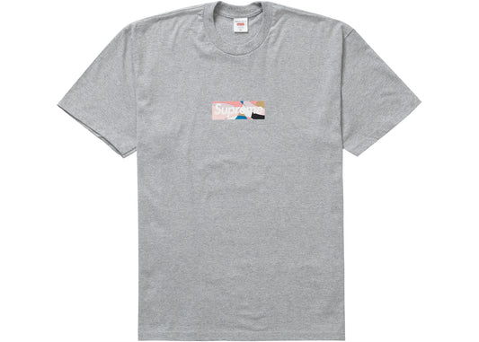 Supreme Emilio Pucci Box Logo Tee Heather Grey/Dusty Pink