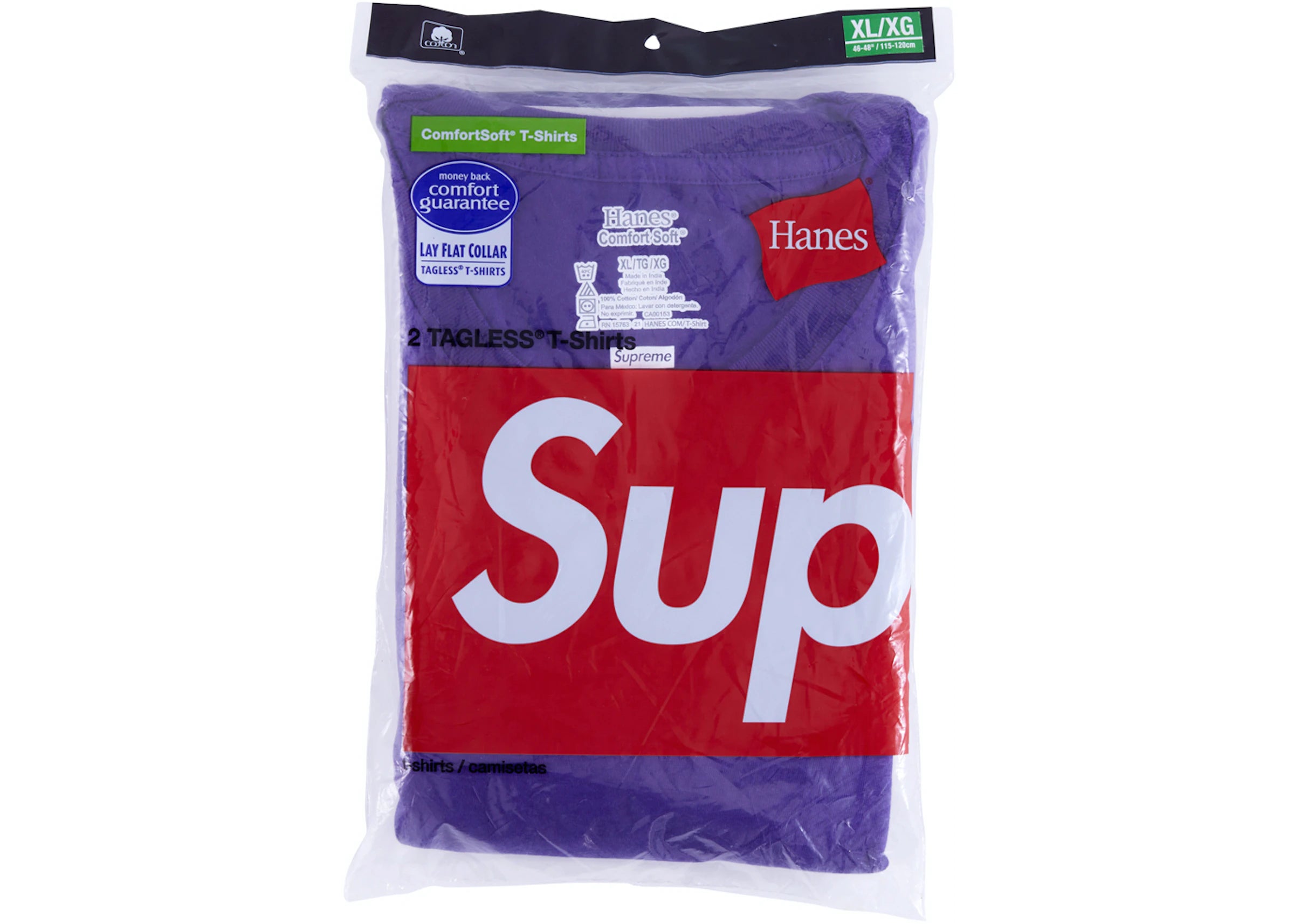 Supreme Hanes Tagless Tees (2 Pack) Purple – Mood Toronto