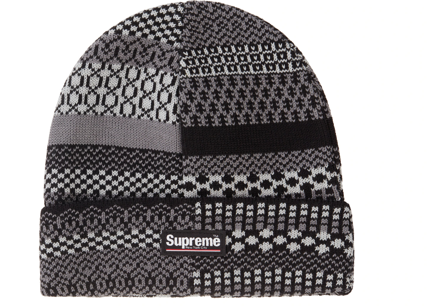 Supreme Multi Pattern Beanie Black