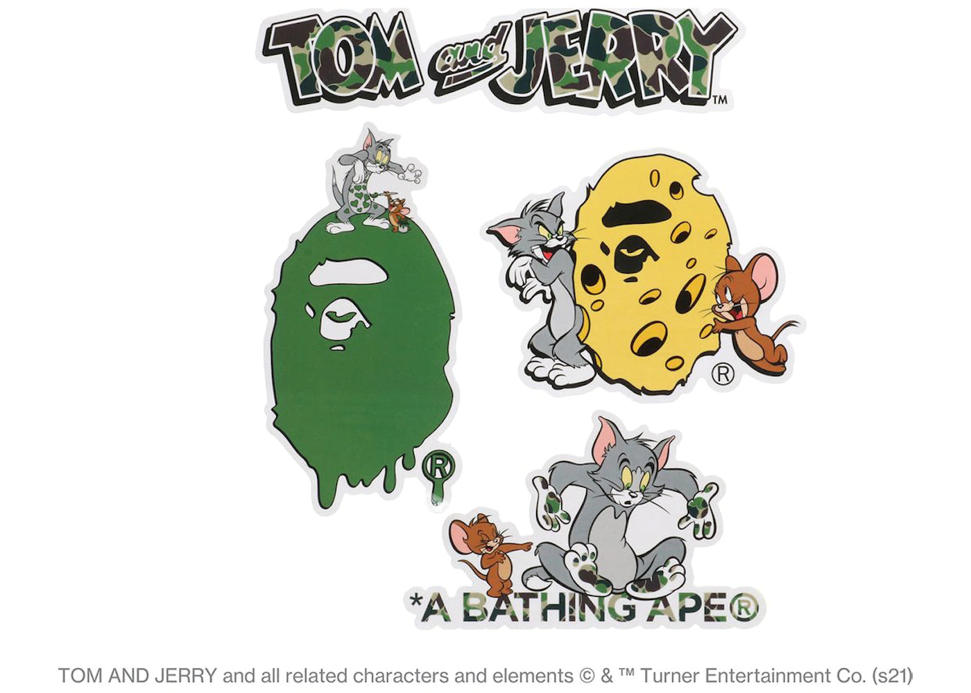 BAPE x Tom and Jerry Sticker Set Multi