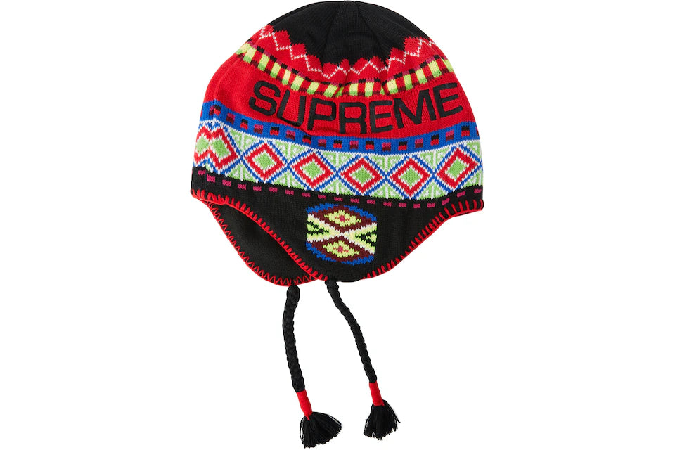 Supreme Nepali Earflap Beanie Black