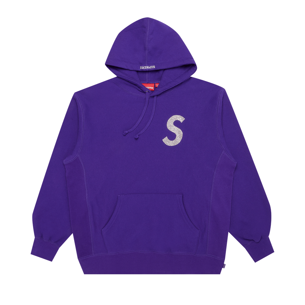 Supreme Swarovski S Logo Hooded Sweatshirt Purple