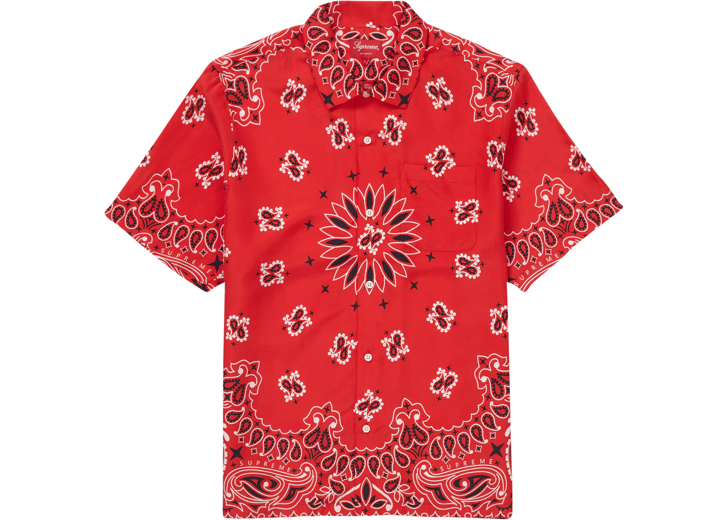 Supreme Bandana Silk S/S Shirt Red