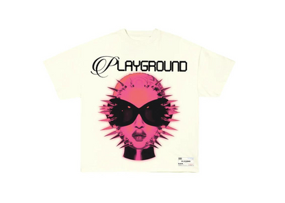PLAY GROUND Screw Face White T-Shirt